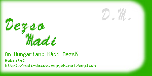 dezso madi business card
