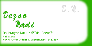 dezso madi business card